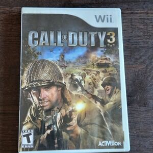 Call of Duty 3 III Activision WWII Shooter Game Nintendo‎ Wii Complete